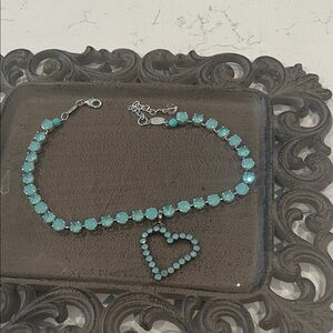 Elegant Aqua Heart Necklace